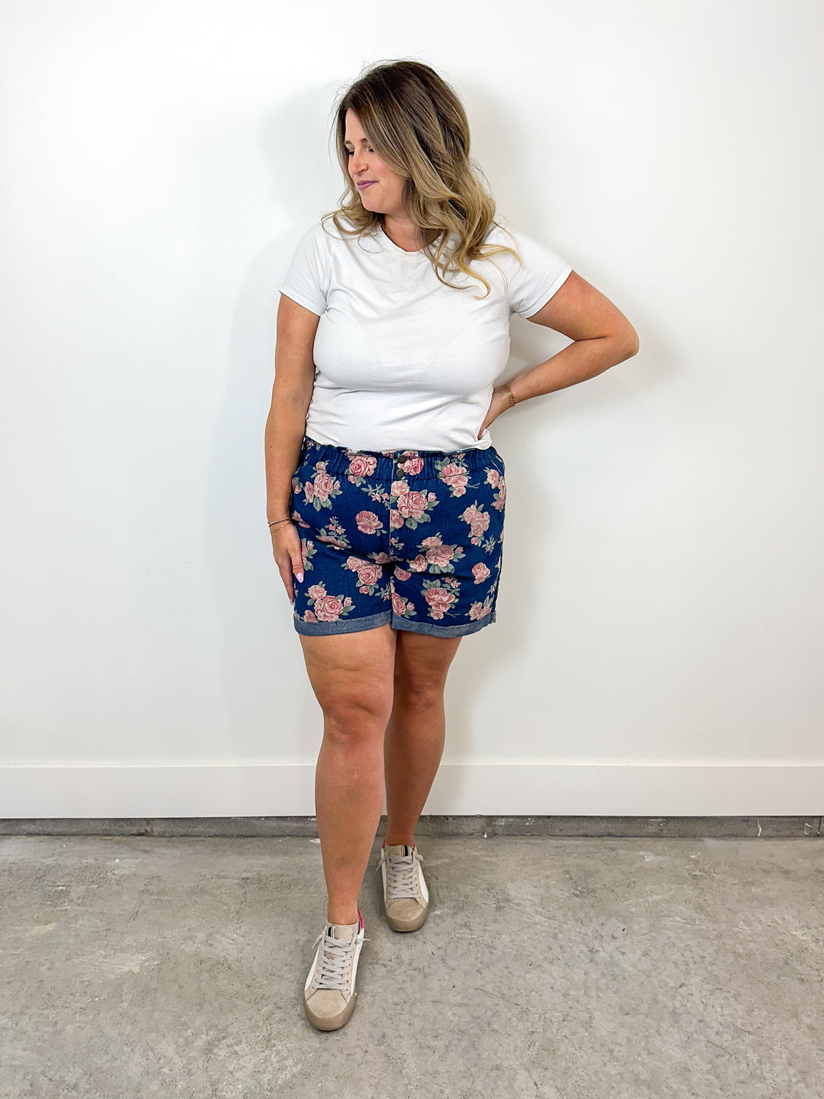 Perfect Peony Denim Shorts