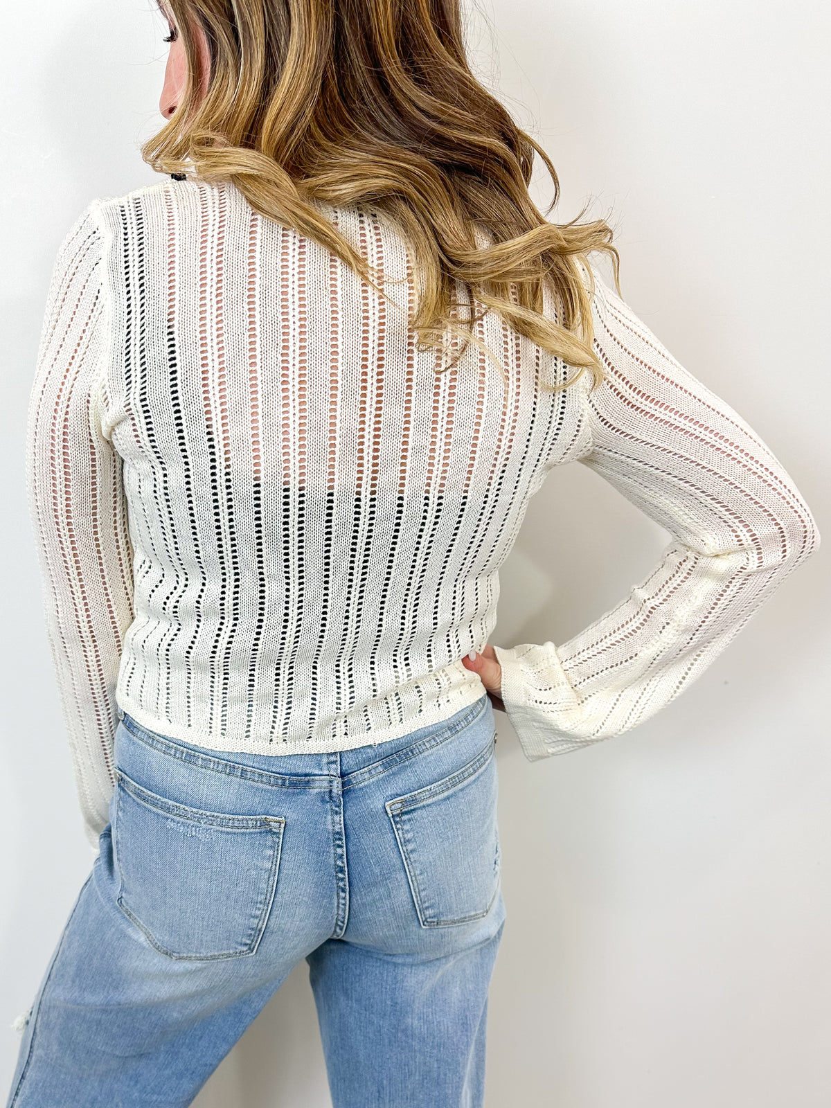 Ribbon Detail Tie Front Sweater