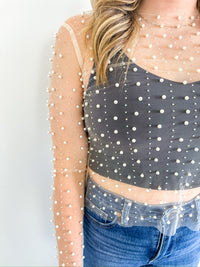Mesh Pearl Layering Top