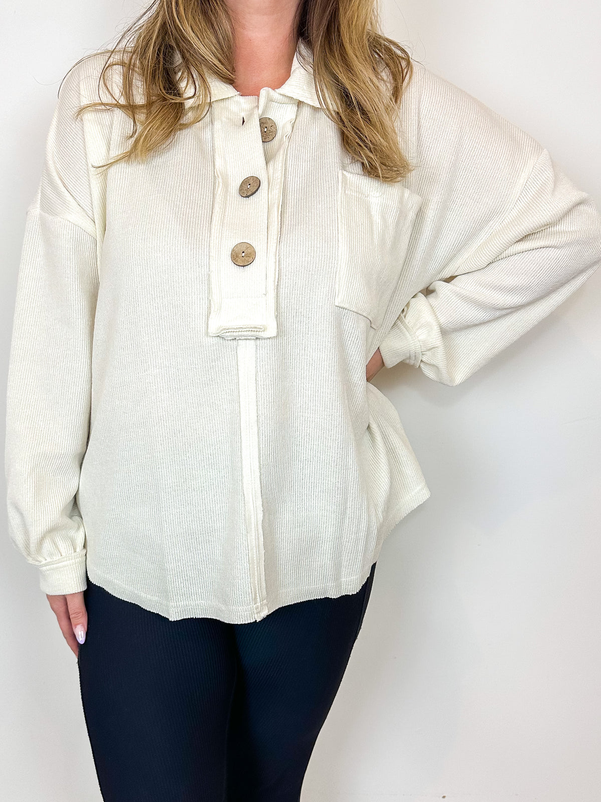 Quarter Button Knit Sweater