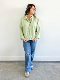 Quarter Button Knit Sweater