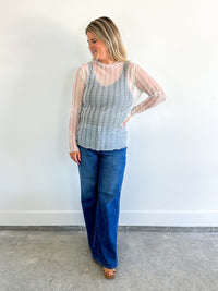 Ivory Sheer Mesh Layering Top