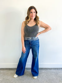 Mesh Pearl Layering Top