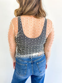 Mesh Pearl Layering Top