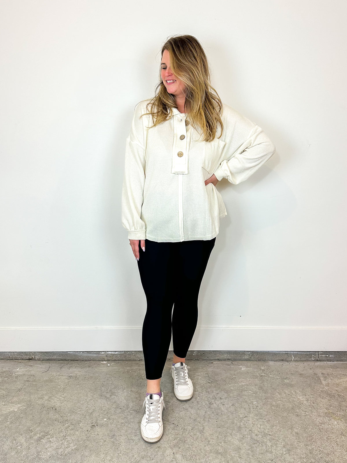 Quarter Button Knit Sweater