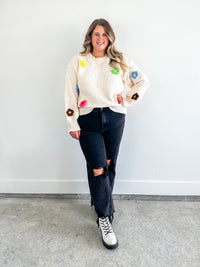 Multi Color Daisy Sweater