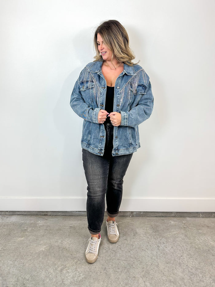 Vegas Denim Rhinestone Jacket