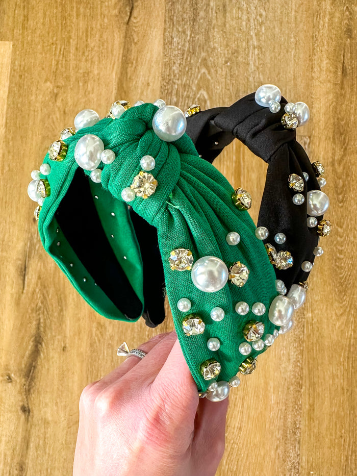 Pearl & Jewel Knotted Headband