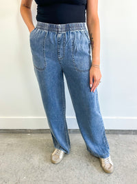 Chambray Wide Leg Pants