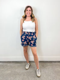 Floral Denim Shorts