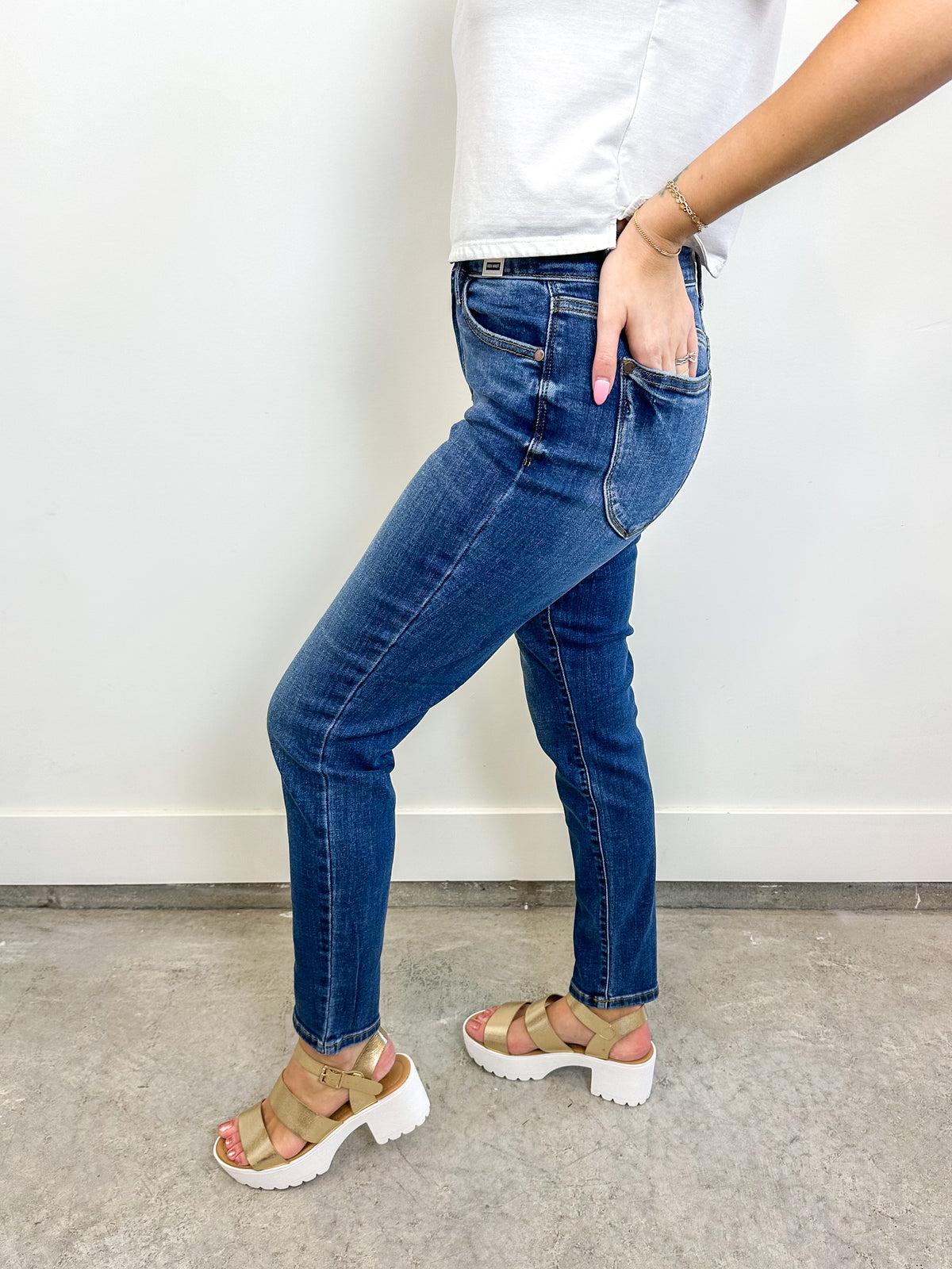 Judy Blue High Waist Shield Pocket Slim Jeans
