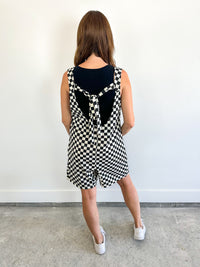Checkered Tie Back Romper