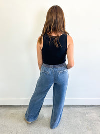 Chambray Wide Leg Pants