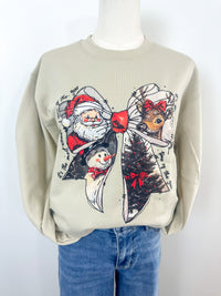 Vintage Christmas Bow Sweatshirt