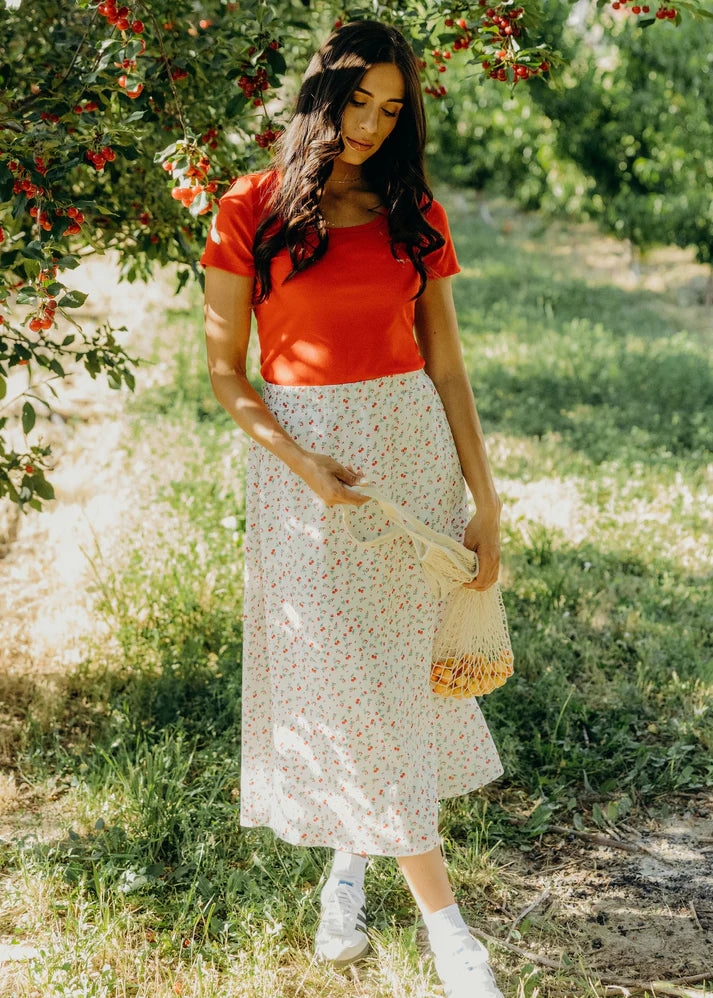 Cherry Blossom Midi Skirt
