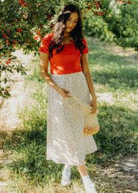 Cherry Blossom Midi Skirt