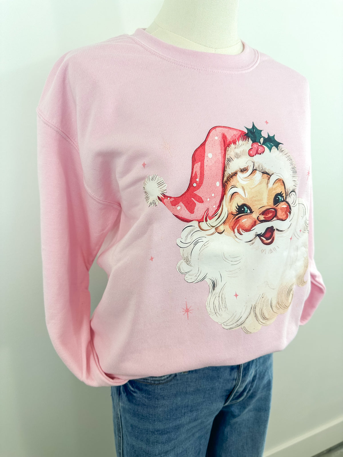 Pink Vintage Santa Sweatshirt