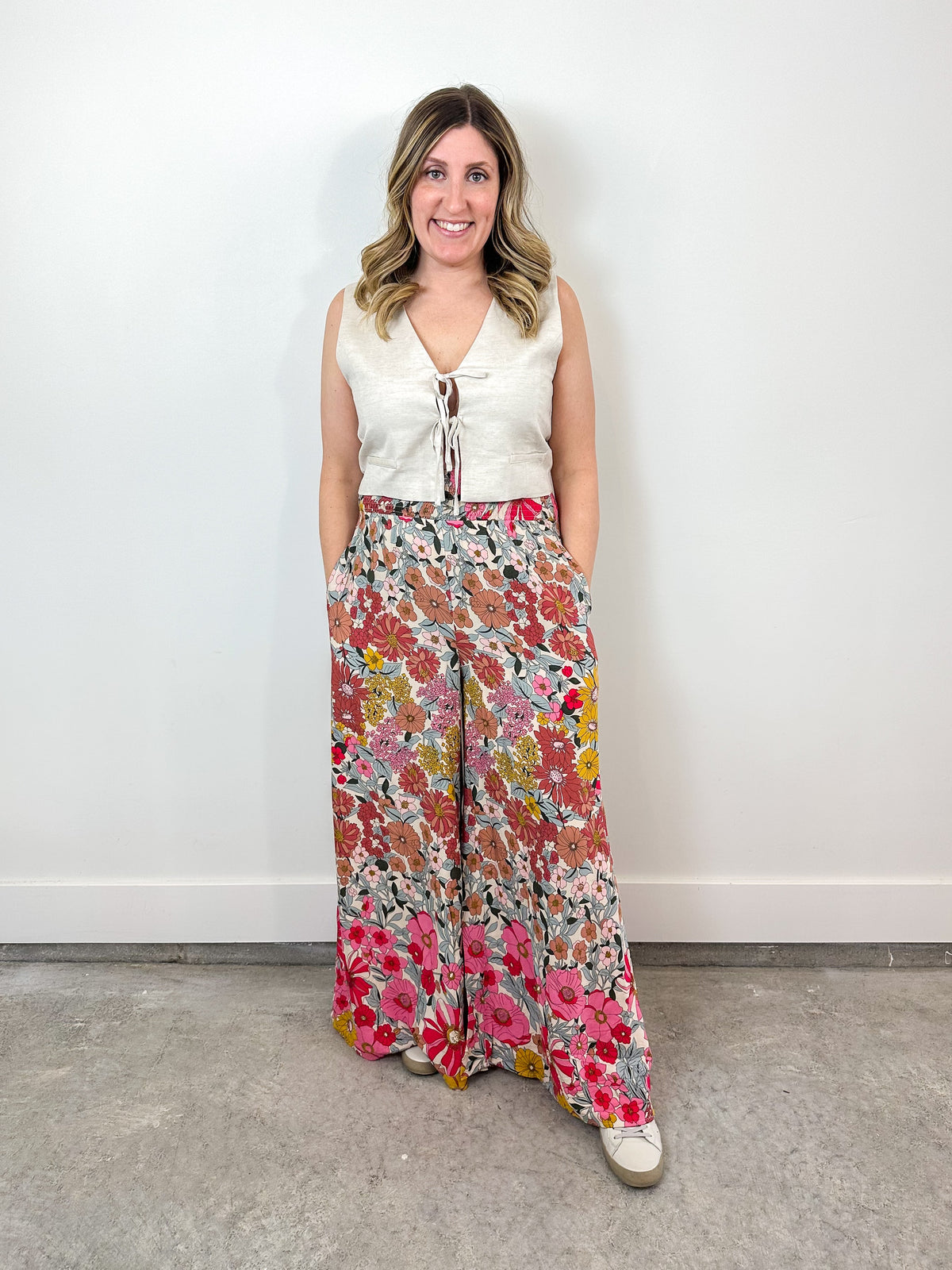 Floral Wide Leg Pants