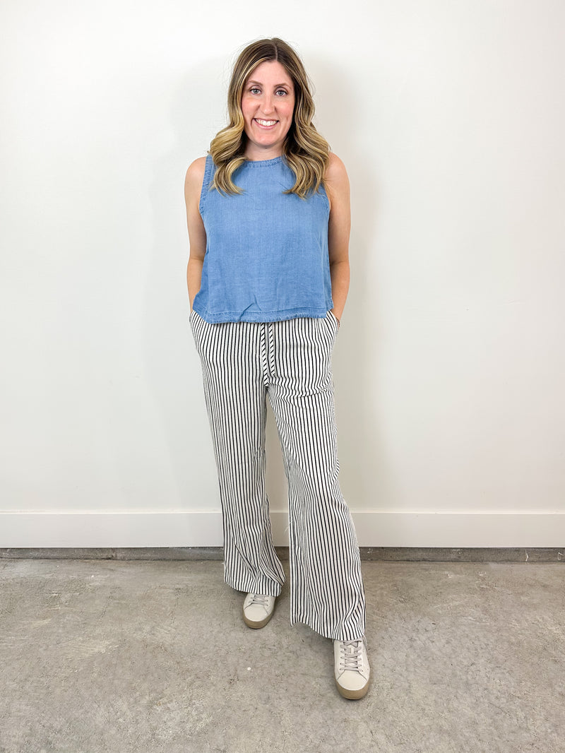 Round Neck Chambray Tank