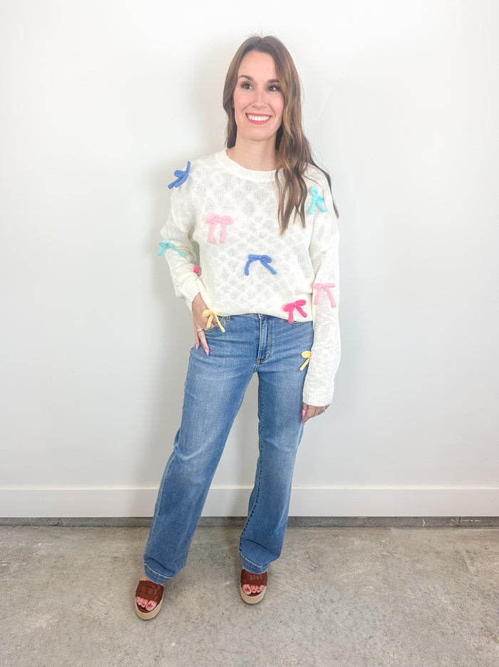 Bow Detail Lightweight Sweater