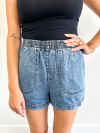Chambray Pull-On Shorts