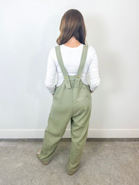 Sage Green Button Front Jumpsuit
