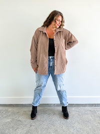 Light Mocha Corduroy Shacket
