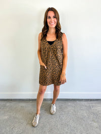 Leopard Denim Mini Dress