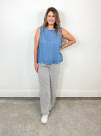 Round Neck Chambray Tank