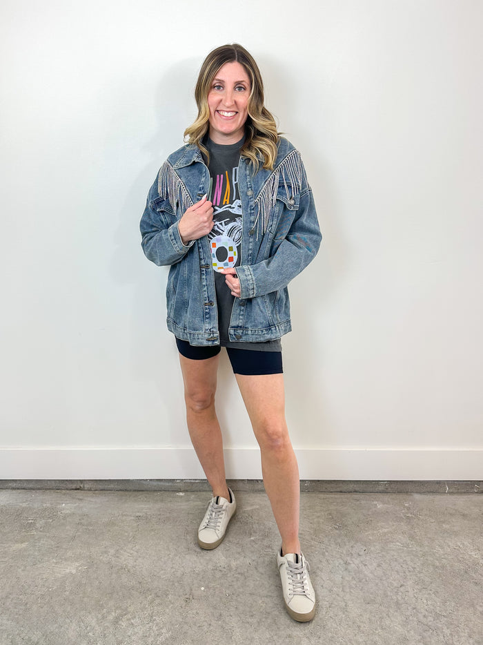 Vegas Denim Rhinestone Jacket