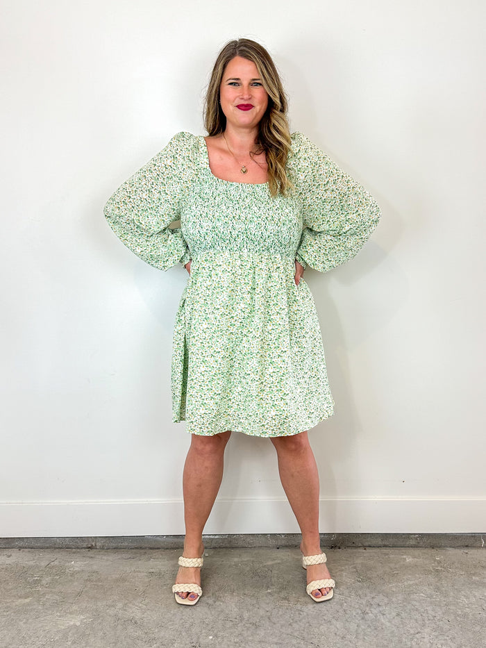 Eloise Green Floral Dress