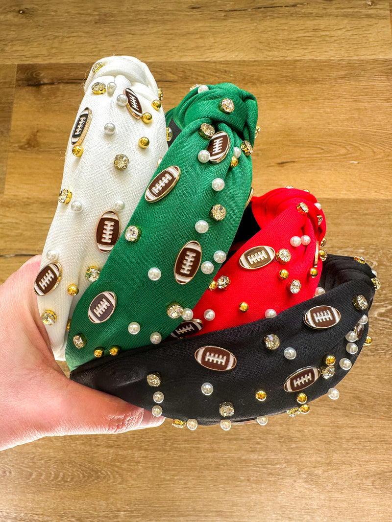 Beaded Football Headband