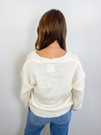 Colorful Bow Knit Cardigan