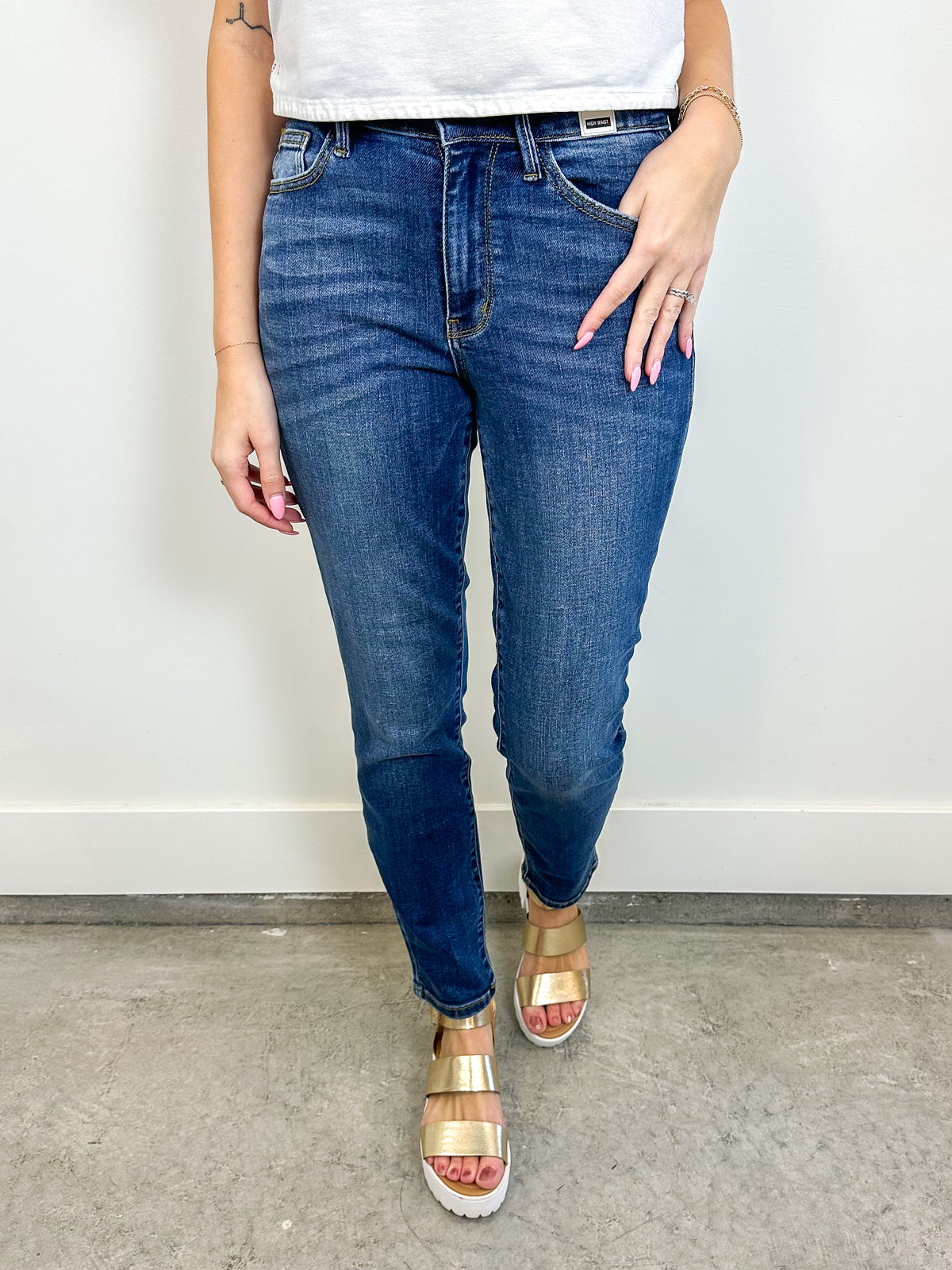 Judy Blue High Waist Shield Pocket Slim Jeans