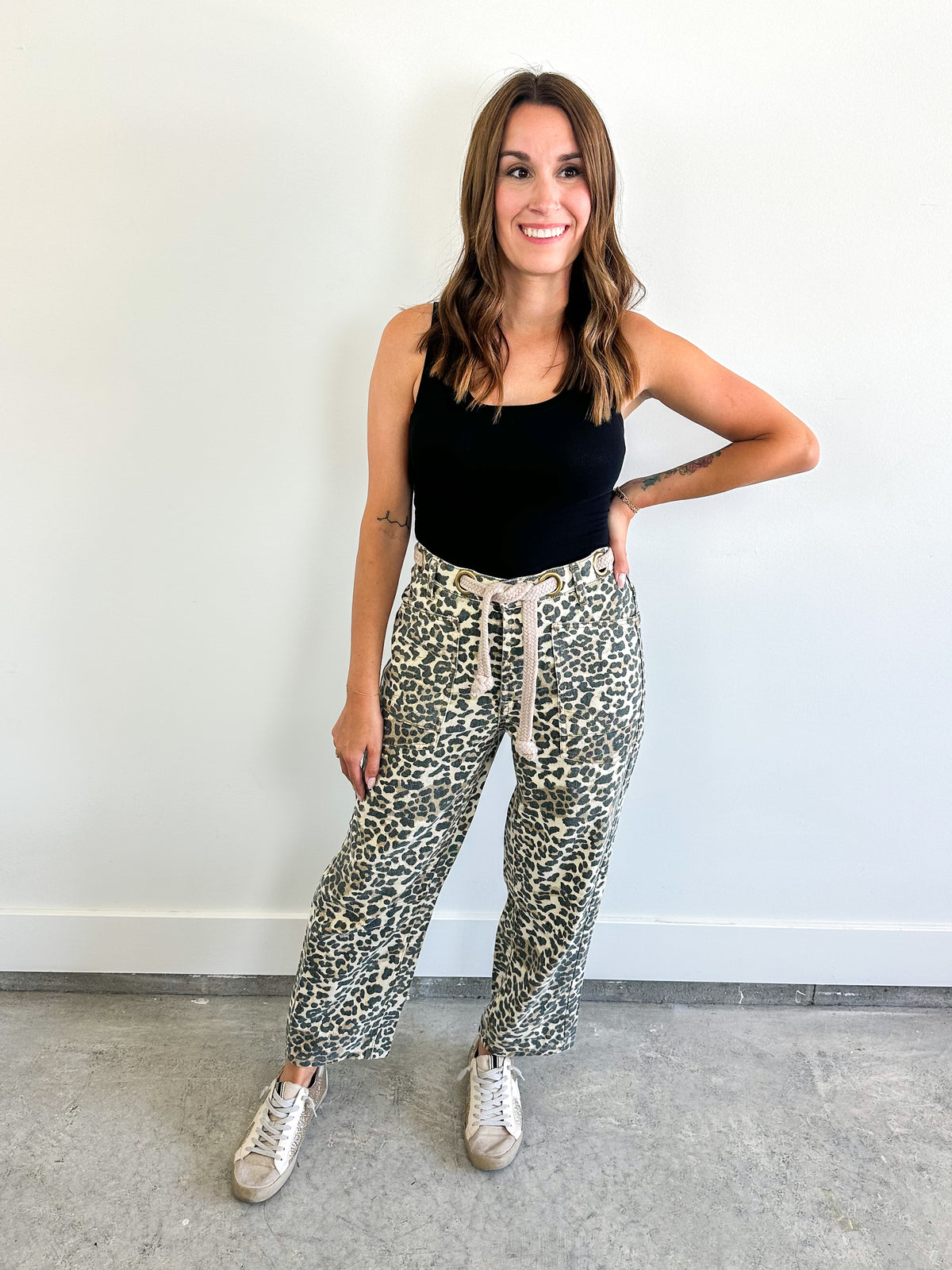 Leopard Barrel Jeans