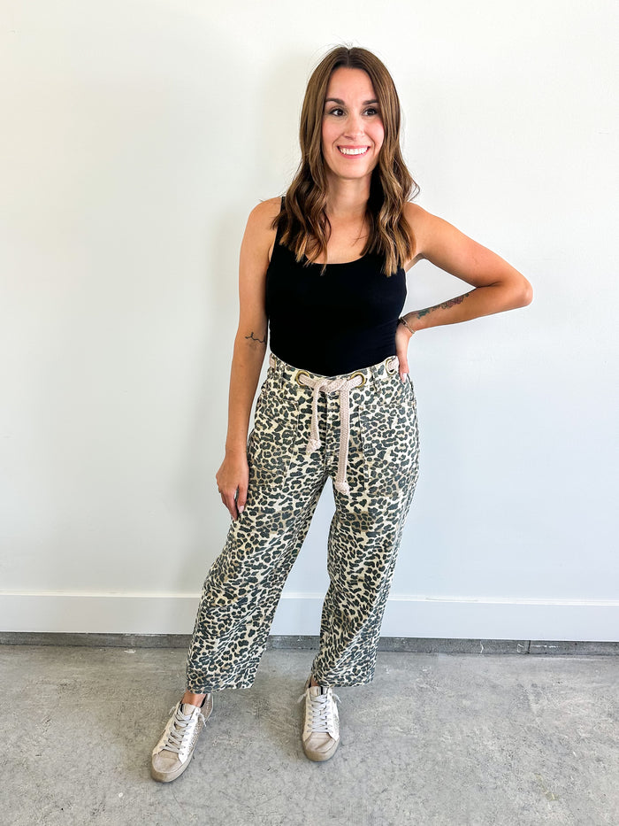 Leopard Barrel Jeans