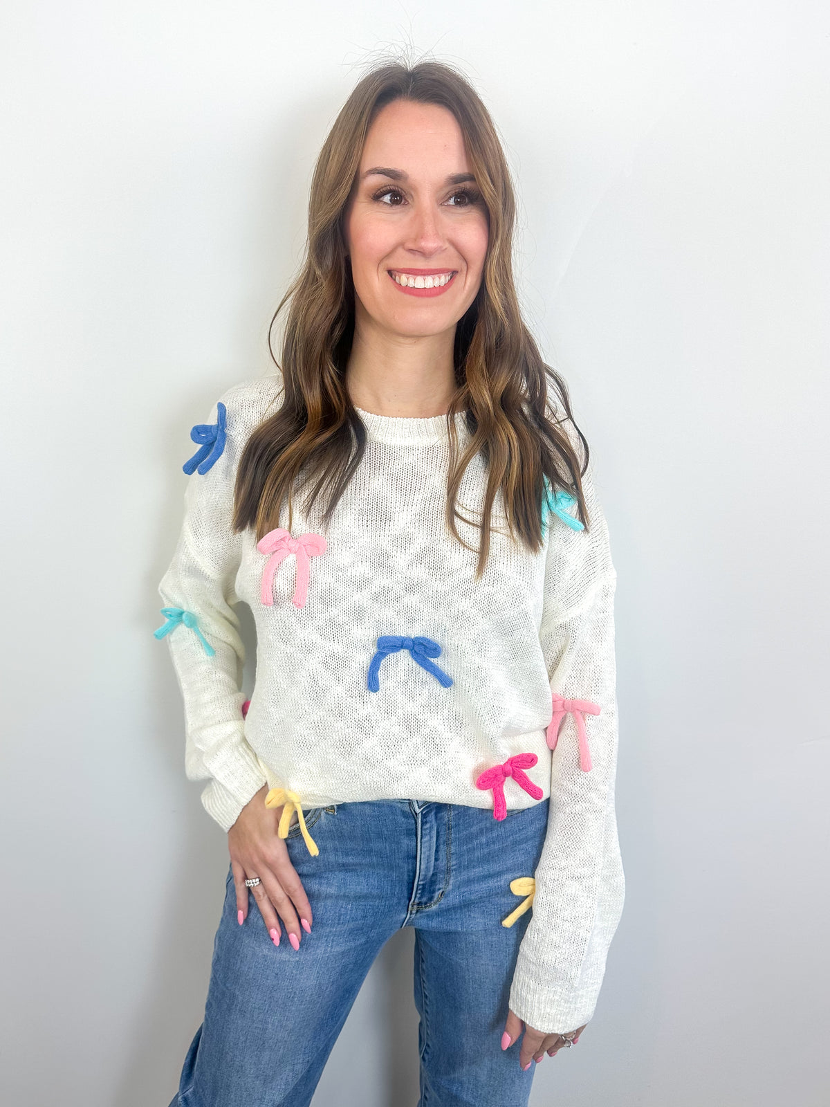 Bow Detail Lightweight Sweater