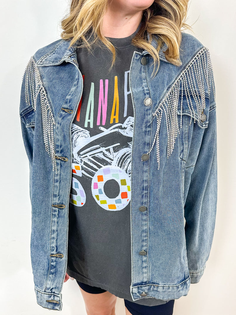 Vegas Denim Rhinestone Jacket