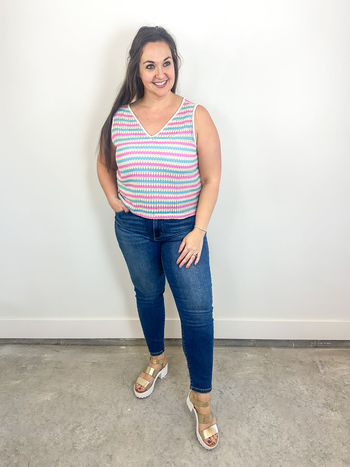Striped Boxy Knit Tank