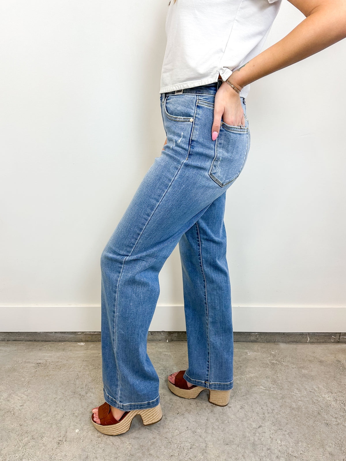 Judy Blue High Waist Trouser Straight Jeans