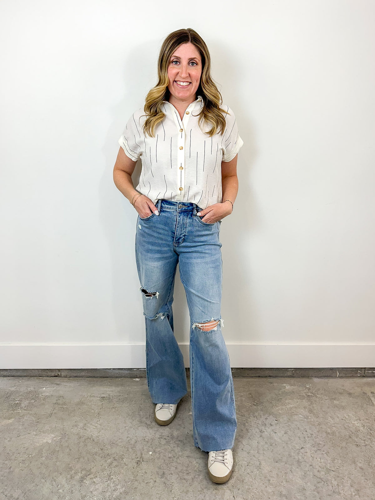 Walk the Line Print Blouse
