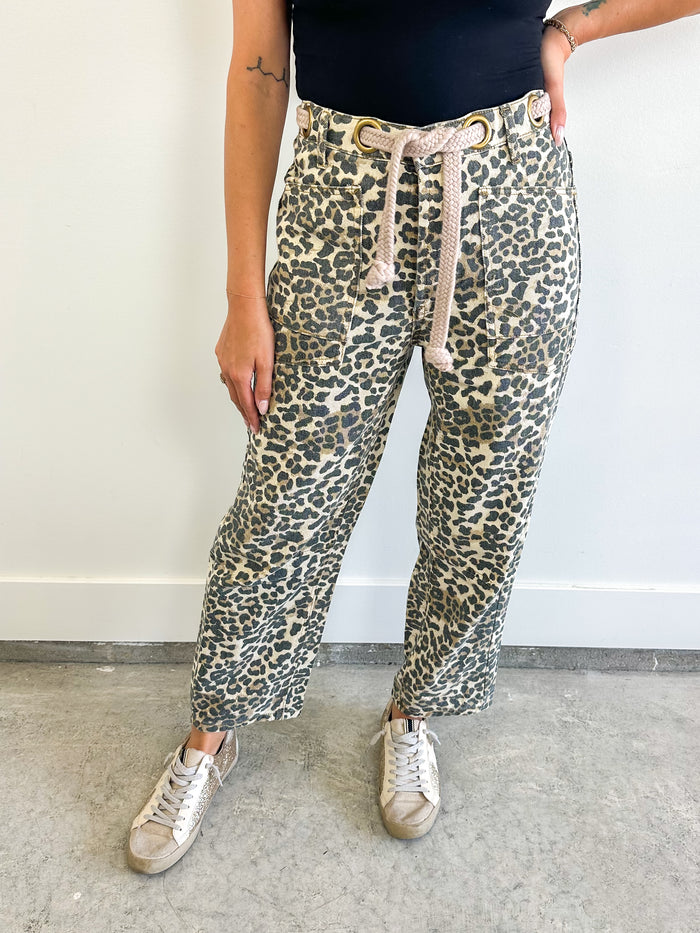 Leopard Barrel Jeans