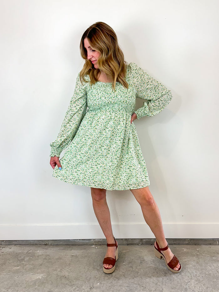 Eloise Green Floral Dress