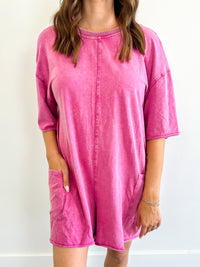 Pink Vintage Wash Romper