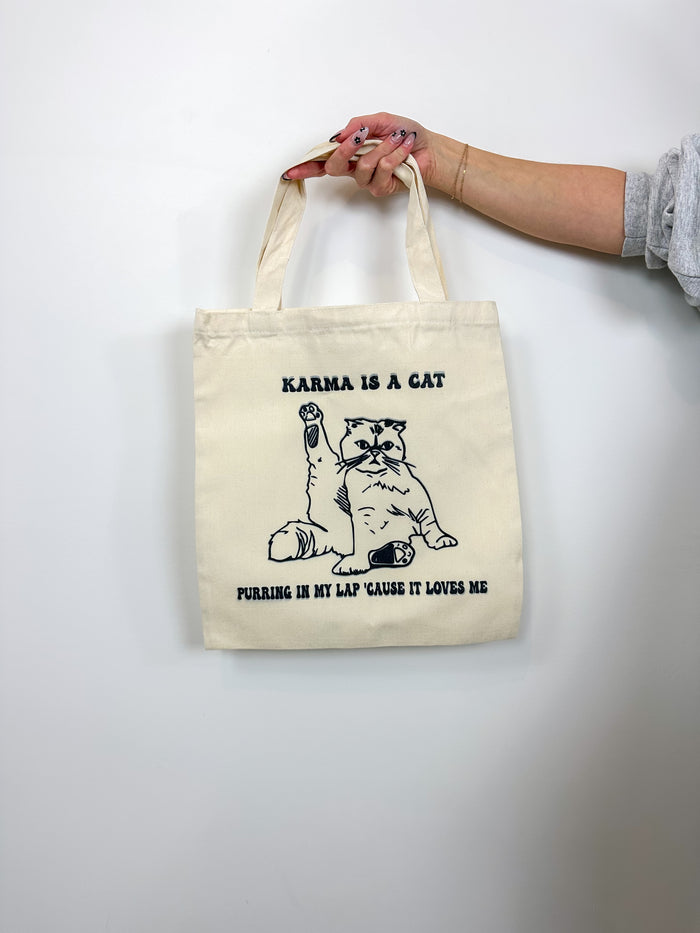 Karma is a Cat Tote Bag