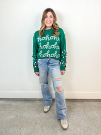 Ho Ho Ho Sequin Sleeve Sweater