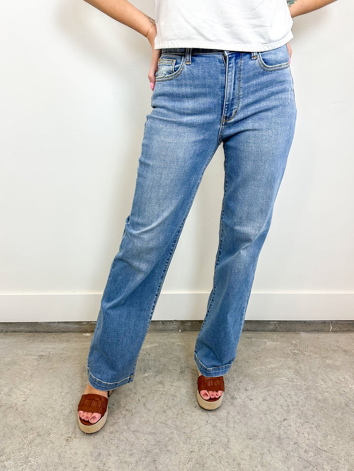 Judy Blue High Waist Trouser Straight Jeans