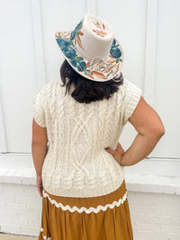 Ivory Cable Knit Sweater Vest