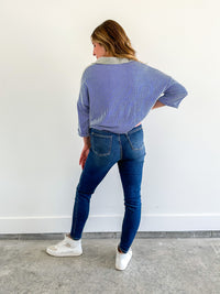 Two Tone Button Up Cropped Top