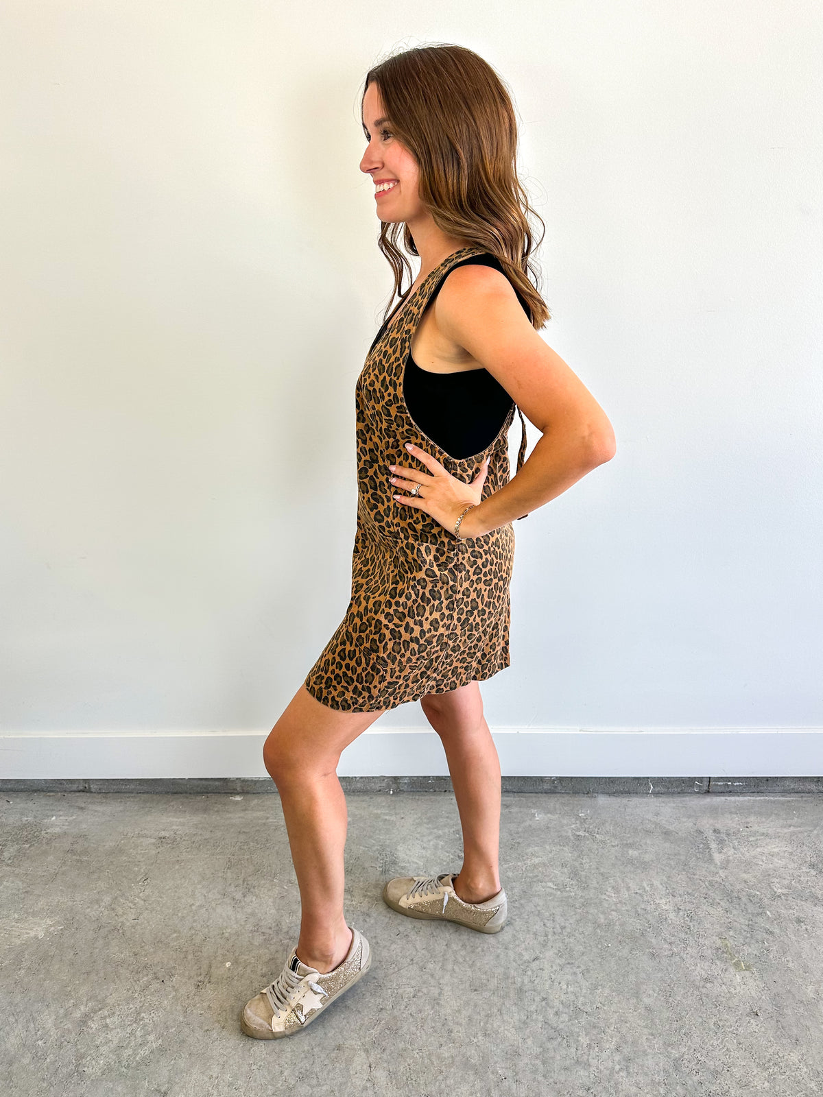 Leopard Denim Mini Dress